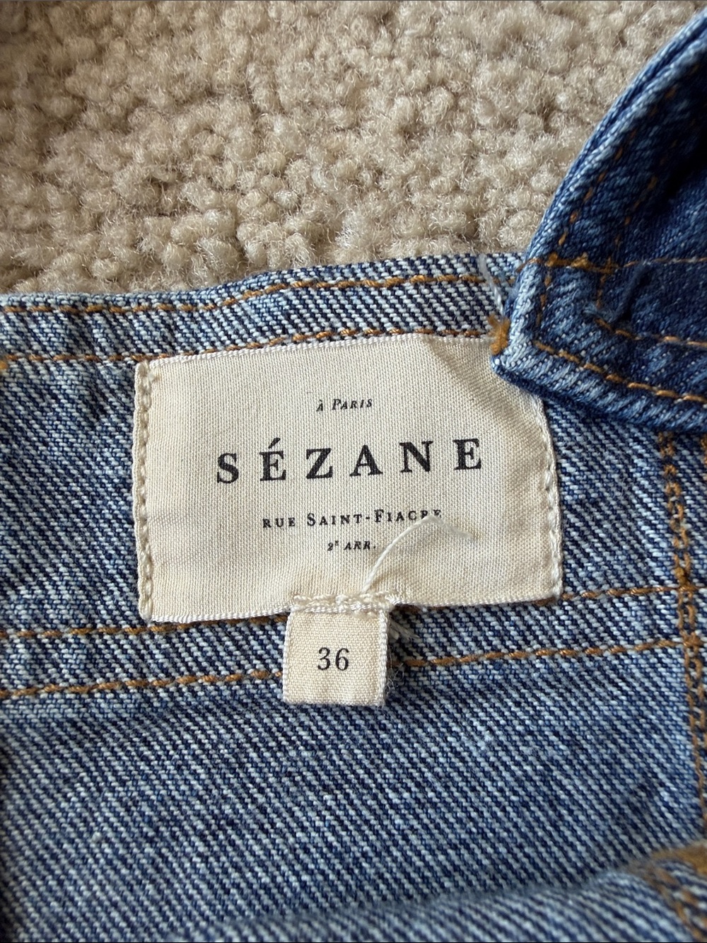 Sezane Hermance Top in Dark Blue Denim - Picture 8 of 11